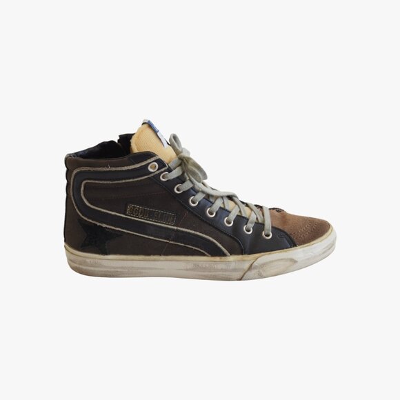 (RARE!!!) GOLDEN GOOSE | "SLIDE" SNEAKER IN "MUD BLACK" - Picture 1 of 7